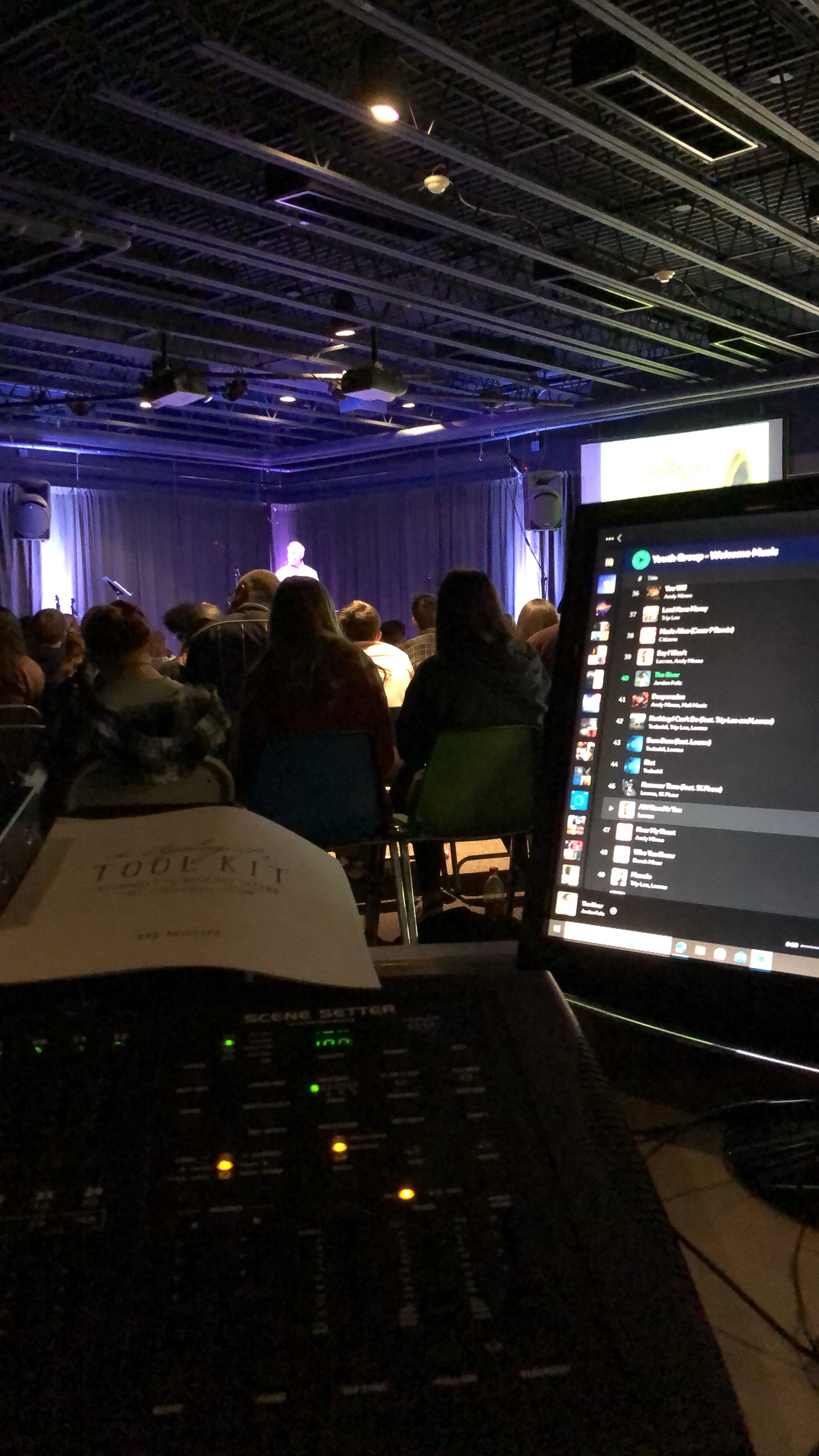Operating live sound for a church service